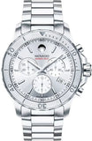 Movado Series 800 Chronograph Silver Dial Silver Steel Strap Watch For Men - 2600111