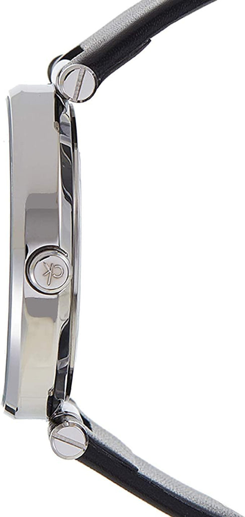 Buy Shop Calvin Klein Sight Silver Dial Black Leather Strap Watch for Men - K1S21120 USA Online