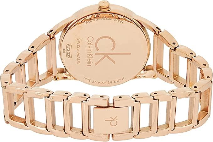 Buy Shop Calvin Klein Stately White Dial Gold Steel Strap Watch for Women - K3G2362W USA Online