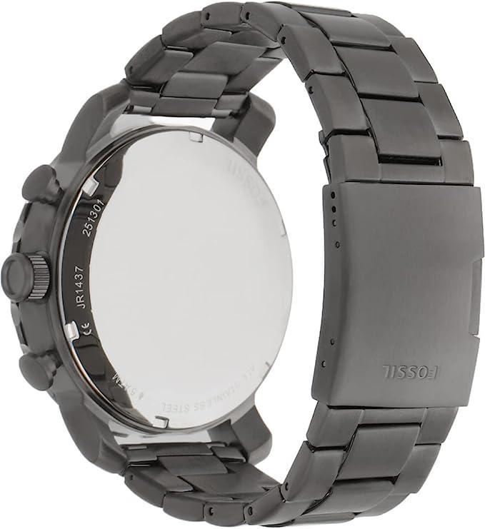 Buy Shop Fossil Nate Chronograph Gunmetal Dial Grey Steel Strap Watch for Men - JR1437 USA Online