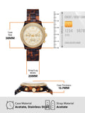 Buy Shop Michael Kors Runway Chronograph Gold Dial Brown Acetate Strap Watch for Women - MK7475 USA Online