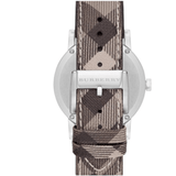 Buy Shop Burberry The City Beige Dial Chequered Brown Leather Strap Watch for Women - BU9029 USA Online