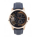 Fossil Townsman Twist Skeleton Blue Dial Blue Leather Strap Watch for Men -  ME1138