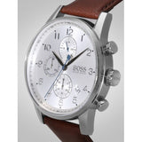 Hugo Boss Navigator White Dial Brown Leather Strap Watch for Men - 1513495