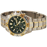 Buy Shop Fossil Garrett Chronograph Green Dial Two Tone Steel Strap Watch for Men - FS5622 USA Online