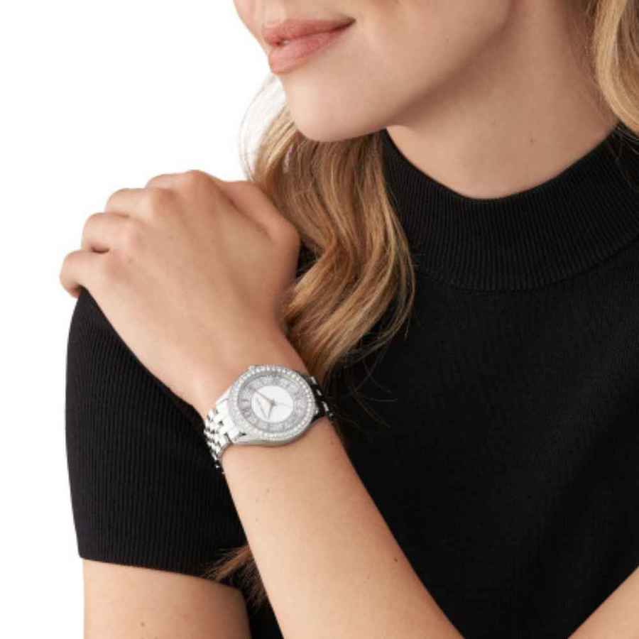 Buy Shop Michael Kors Harlowe Three-Hand Quartz Silver Dial Silver Steel Strap Watch For Women - MK4708 USA Online