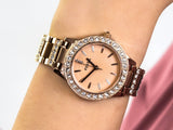 Buy Shop Fossil Jesse Crystal Rose Gold Dial Rose Gold Steel Strap Watch for Women - ES3020 USA Online