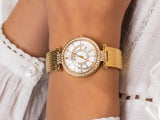 Buy Shop Guess Muse Crystals White Dial Rose Gold Steel Strap Watch For Women - W1008L2 USA Online