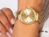 Buy Shop Guess Chiffon Gold Dial Gold Mesh Bracelet Watch For Women - W1083L2 USA Online