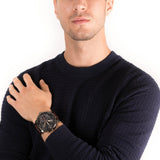 Buy Shop Diesel Mr Daddy Chronograph Blue Dial Brown Leather Strap Watch For Men - DZ7314 USA Online