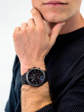 Buy Shop Fossil Forrester Chronograph Black Dial Black Steel Strap Watch for Men - FS5697 USA Online