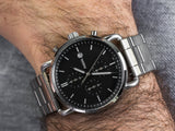 Buy Shop Fossil The Commuter Black Dial Silver Steel Strap Watch for Men - FS5399 USA Online