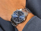 Buy Shop Guess Hendrix Chronograph Blue Dial Silver Steel Strap Watch for Men - W1309G1 USA Online