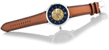 Buy Shop Fossil Neutra Automatic Luggage Skeleton Blue Dial Brown Leather Strap Watch for Men - ME3160 USA Online
