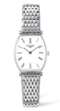 Longines La Grande Classique de Longines Tonneau White Dial Silver Steel Strap Watch for Women - L4.205.4.11.6