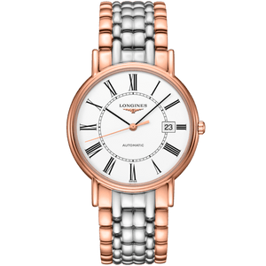 Buy Shop Longines Presence 38.5mm Automatic White Dial Two Tone Steel Strap Watch for Men - L4.921.1.11.7 USA Online