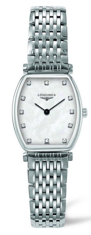 Longines La Grande Classique de Longines Tonneau White Dial Silver Steel Strap Watch for Women - L4.205.4.87.6