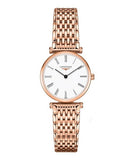 Longines La Grande Classique White Dial Rose Gold Mesh Bracelet Watch for Women - L4.209.1.91.8