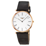 Buy Shop Longines La Grande Classique De Longines White Dial Black Leather Strap Watch for Women - L4.755.1.91.2 USA Online