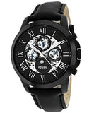 Buy Shop Fossil Grant Automatic Black Dial Black Leather Strap Watch for Men - ME3028 USA Online