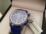 Buy Shop Burberry Sports Chronograph Black Dial Blue Rubber Strap Watch for Men - BU7714 USA Online