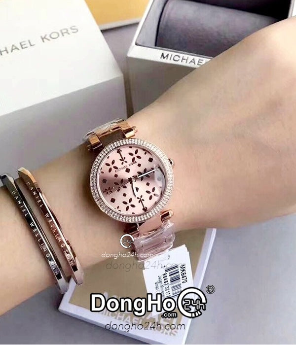 Buy Shop Michael Kors Parker Rose Gold Dial Steel Strap Watch for Women - MK6470 USA Online