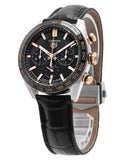 Buy Shop Tag Heuer Carrera Chronograph Black Dial Black Leather Strap Watch for Men - CBN2A5A.FC6481 USA Online