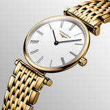 Buy Shop Longines La Grande Classique De Longines White Dial Gold Steel Strap Watch for Women - L4.209.2.11.8 USA Online