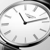 Buy Shop Longines La Grande Classique De Longines White Dial Black Leather Strap Watch for Women - L4.755.4.11.2 USA Online