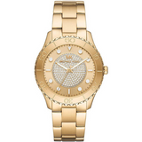 Buy Shop Michael Kors Runway Three-Hand Gold Dial Gold Steel Strap Watch For Women - MK6911 USA Online