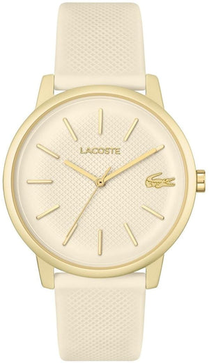 Buy Shop Lacoste 12.12 Beige Dial Beige Silicone Strap Watch for Men - 2011239 USA Online