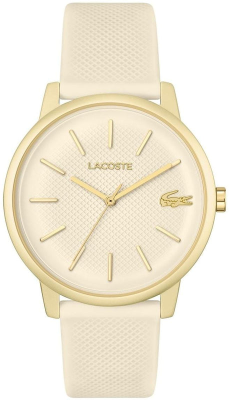 Buy Shop Lacoste 12.12 Beige Dial Beige Silicone Strap Watch for Men - 2011239 USA Online