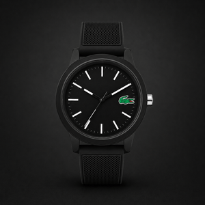 Buy Shop Lacoste 12.12 Black Dial Black Silicon Strap Watch for Men - 2010986 USA Online