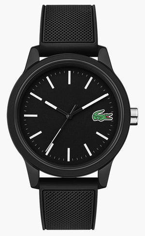 Buy Shop Lacoste 12.12 Black Dial Black Silicon Strap Watch for Men - 2010986 USA Online
