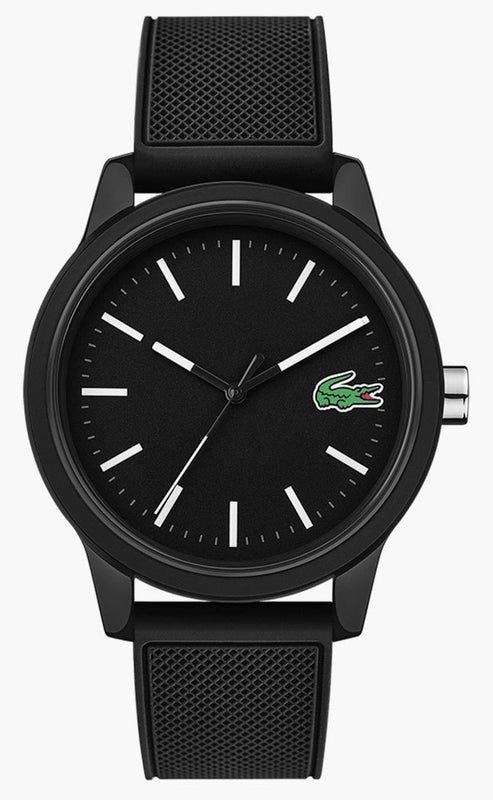 Buy Shop Lacoste 12.12 Black Dial Black Silicon Strap Watch for Men - 2010986 USA Online