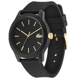 Buy Shop Lacoste 12.12 Black Dial Black Silicon Strap Watch for Men - 2011010 USA Online