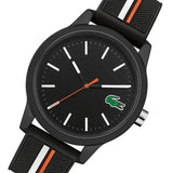 Buy Shop Lacoste 12.12 Black Dial Black Silicon Strap Watch for Men - 2011071 USA Online