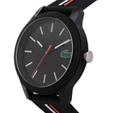Buy Shop Lacoste 12.12 Black Dial Black Silicon Strap Watch for Men - 2011071 USA Online