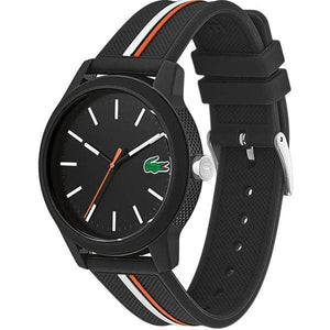 Buy Shop Lacoste 12.12 Black Dial Black Silicon Strap Watch for Men - 2011071 USA Online