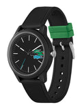 Buy Shop Lacoste 12.12 Black Dial Black Silicon Strap Watch for Men - 2011134 USA Online
