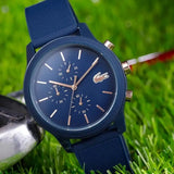 Buy Shop Lacoste 12.12 Blue Dial Blue Silicon Strap Watch for Men - 2011013 USA Online