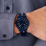 Buy Shop Lacoste 12.12 Blue Dial Two Tone Silicon Strap Watch for Men - 2011070 USA Online