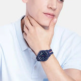 Buy Shop Lacoste 12.12 Blue Dial Two Tone Silicon Strap Watch for Men - 2011070 USA Online