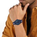 Buy Shop Lacoste 12.12 Blue Dial Two Tone Silicon Strap Watch for Men - 2011070 USA Online