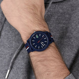 Buy Shop Lacoste 12.12 Blue Dial Two Tone Silicon Strap Watch for Men - 2011070 USA Online