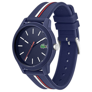 Buy Shop Lacoste 12.12 Blue Dial Two Tone Silicon Strap Watch for Men - 2011070 USA Online