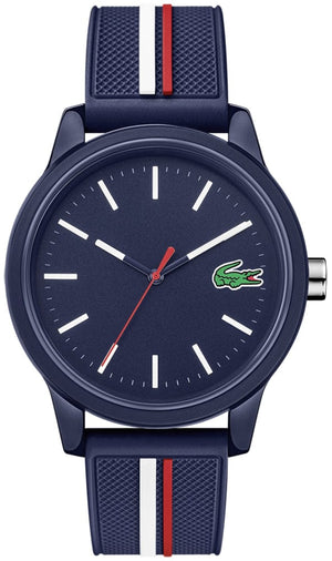 Buy Shop Lacoste 12.12 Blue Dial Two Tone Silicon Strap Watch for Men - 2011070 USA Online