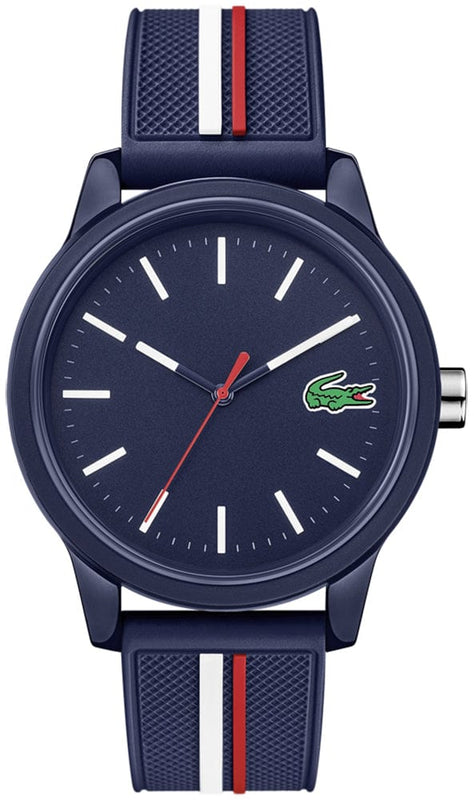 Buy Shop Lacoste 12.12 Blue Dial Two Tone Silicon Strap Watch for Men - 2011070 USA Online