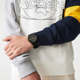 Buy Shop Lacoste 12.12 Chronograph Black Dial Black Silicon Strap Watch for Men - 2011012 USA Online