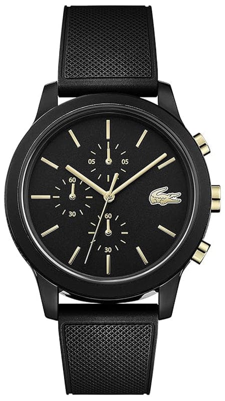 Buy Shop Lacoste 12.12 Chronograph Black Dial Black Silicon Strap Watch for Men - 2011012 USA Online